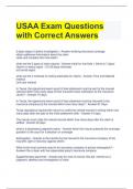 USAA Exam Questions with Correct Answers 