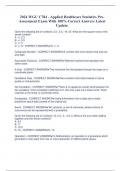 2024 WGU C784 - Applied Healthcare Statistics PreAssessment Exam With 100% Correct Answers Latest  Update.