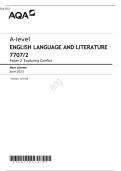 AQA A Level ENGLISH LANGUAGE and Literature Paper 2 Mark scheme June 2023-7707/2