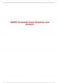 NREMT Paramedic Exam Questions and Answers