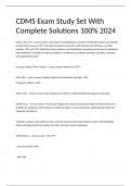 CDMS Exam Study Set With Complete Solutions 100% 2024