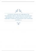 NATIONAL BOARD OF CHIROPRACTIC EXAMINERS (NBCE): PHYSIOLOGY PATHOLOGY MICROBIOLOGY (IRENE GOLD PACKET) 100% VERIFIED COMPLETE QUESTIONS AND ANSWERS | RATED A+