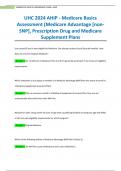 UHC 2024 AHIP - Medicare Basics Assessment (Medicare Advantage [non-SNP], Prescription Drug and Medicare Supplement Plans Exam Solved 100% Correct 