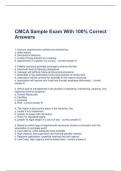 CMCA Sample Exam With 100% Correct Answers