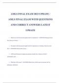 AMLS FINAL EXAM 2023 UPDATE /  AMLS FINAL EXAM WITH QUESTIONS  AND CORRECT ANSWERS LATEST  UPDATE 