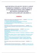 A&P 102 FINAL EXAM IVY TECH 2 LATEST  VERSIONS (VERSION A AND B) ACTUAL  EXAM 400 QUESTIONS AND CORRECT  DETAILED ANSWERS WITH  RATIONALES|ALREADY GRADED A+