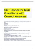 UST Inspector Quiz Questions with Correct Answers 