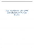 HESI A2 Chemistry Entry EXAM Updated 2024 with Complete Solutions