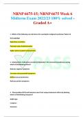 NRNP 6675 MIDTERM EXAM (YEAR 2022 –2023score 100/100 POINTS) LATEST UPDATE 1. Which of the following are risk factors for neuroleptic malignant syndrome? Select all that applyAge Rapid dose escalation Parental route of administration Higher potency typica