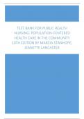 Test Bank For Public Health Nursing Population-Centered Health Care in the Community 10th Edition by Marcia Stanhope Jeanette Lancaster