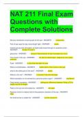 NAT 211 Final Exam Questions with Complete Solutions
