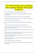 CNA TMU Practice Test 1 Questions  with Complete Solution 2024 Update  Graded A+ 