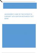 Alexander’s Care of the Patient in Surgery 16th Edition Rothrock Test Bank