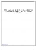 Test Bank for Learning Disabilities and Related Mild Disabilities, 13th Edition, Lerner.