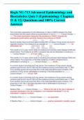 Regis NU-713 Advanced Epidemiology and Biostatistics Quiz 5 (Epidemiology Chapters 11 & 12) Questions and 100% Correct Answers