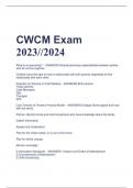 lLATEST CWCM Exam 2023//2024