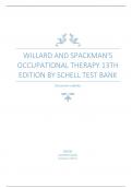 WILLARD AND SPACKMAN'S OCCUPATIONAL THERAPY 13TH EDITION BY SCHELL TEST BANK