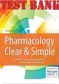 Pharmacology Clear and Simple A Guide to Drug Classifications and Dosage Test Bank