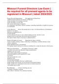 Missouri Funeral Directors Law Exam | As required for all preneed agents to be registered in Missouri | latest 2024/2025