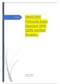 SNHD EMT Protocols Exam Question With 100% Verified Answers.