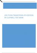 LPN to RN Transitions 4th Edition by Claywell Test Bank Advanced Health Assessment and Differential Diagnosis Essentials for Clinical Practice 1st Edition Myrick Test Bank