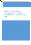 Literacy Assessment and Intervention for Classroom Teachers 5th Edition DeVries Test Bank