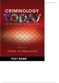 Criminology Today An Integrative Introduction 8th Edition By Schmalleger - Test Bank