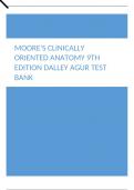 Moore's Clinically Oriented Anatomy 9th Edition Dalley Agur Test Bank