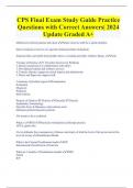 CPS Final Exam Study Guide Practice  Questions with Correct Answers| 2024  Update Graded A+