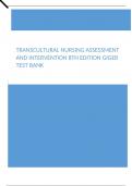 Transcultural Nursing Assessment and Intervention 8th Edition Giger Test Bank