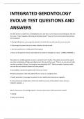 INTEGRATED GERONTOLOGY EVOLVE TEST QUESTIONS AND ANSWERS 