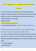 ATI Targeted Prac Assessmt 2019 Renal and Urinary Questions and Answers (2024/2025)(Verified Answers)