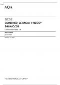 AQA GCSE COMBINED SCIENCE: TRILOGY Higher Tier Chemistry Paper 2H JUNE 2023 MARK SCHEME