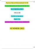 Pearson Edexcel International GCSE Pearson Edexcel Level 1/Level 2 GCSE (9–1) MATHEMATICS 1MA1/2H PAPER 2 (Calculator) Higher Tier Question Paper + Mark scheme {MERGED}  SUMMER 2022