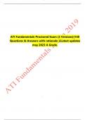 ATI Fundamentals Proctored Exam (2 Versions)(140 Questions & Answers with rationale )(Latest updates may 2023 A Grade.