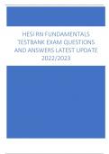 HESI RN FUNDAMENTALS  TESTBANK EXAM QUESTIONS  AND ANSWERS LATEST UPDATE  2022/2023