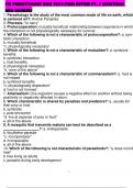 FIU PARASITOLOGY ZOO 4234 FINAL REVIEW PT. 1 QUESTIONS AND ANSWERS