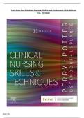 Test Bank for Clinical Nursing Skills and Techniques 11th Edition by Perry Potter, All Chapters Covered, ISBN NO: 9780443107184,A+ guide.