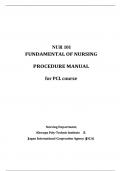  NUR 101 FUNDAMENTAL OF NURSING PROCEDURE MANUAL for PCL course