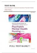 Test Bank For Davis Advantage for Townsend's Essentials of Psychiatric Mental-Health Nursing Concepts of Care in Evidence-Based Practice Ninth Edition by Karyn I. Morgan||ISBN NO:10,1719645760||ISBN NO:13,978-1719645768||All Chapters||Complete Guide A+