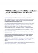 NASM Stretching and Flexibility with Latest 100% Correct Questions and Answers.