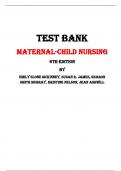 Test Bank For Maternal-Child Nursing 6th Edition By Emily Slone McKinney, Susan R. James, Sharon Smith Murray, Kristine Nelson, Jean Ashwill |All Chapters,  Year-2024|