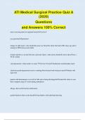 ATI Medical Surgical Practice Quiz A (2020) Questions and Answers 100% Correct