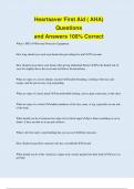 Heartsaver First Aid ( AHA) Questions and Answers 100% Correct