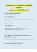 Missouri Funeral Directors Law Exam questions  and Answers 100% Correct