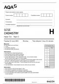 GCSE AQA 2023 Higher Triple Science Chemistry Paper 1 + Paper 2