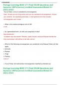 Portage Learning BIOD 171 Final EXAM Questions and Answers 100%Correct/verified Guaranteed Rated A+ 2022/2023