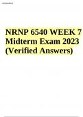 NRNP 6540 WEEK 7 Midterm Exam 2023 (Verified Answers)