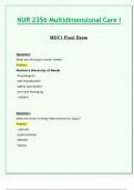 Final Exam: NUR2356 / NUR 2356 (Latest 2024 / 2025 UPDATES STUDY BUNDLE) Multidimensional Care I / MDC 1 | Questions and Verified Answers | Graded A - Rasmussen