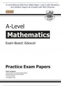 A Level Edexcel 2022 Pure Maths Paper 1 and 2 with Mechanics and statistics Papers all included with Mark Schemes